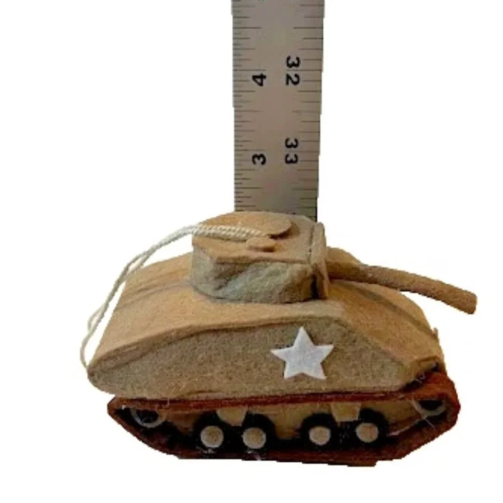 NEW Handcrafted US Army Sherman Tank Wool Felt Model Ornament